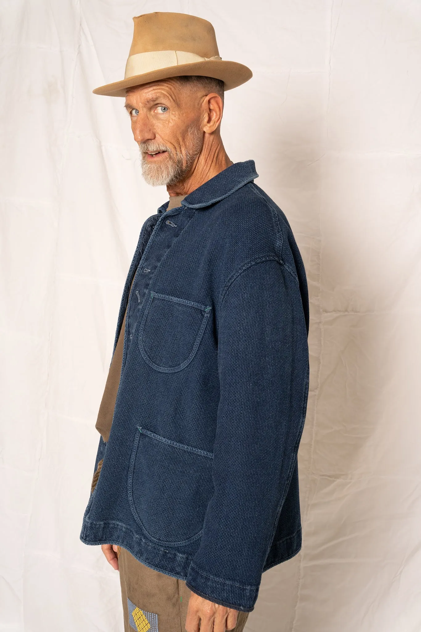 Cunningham Jacket Sashiko Indigo Stonewashed