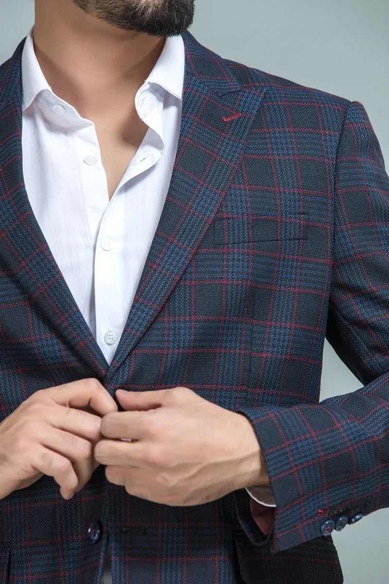 Deep Toned Checked Blazer