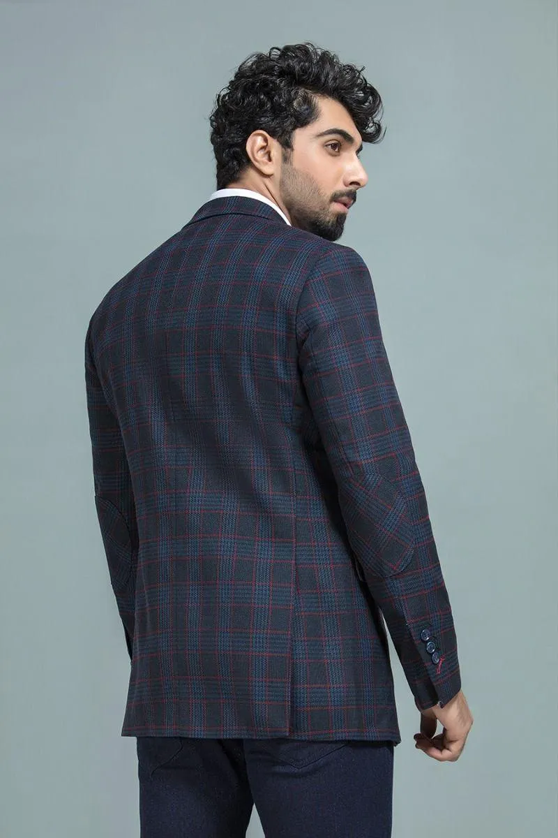 Deep Toned Checked Blazer