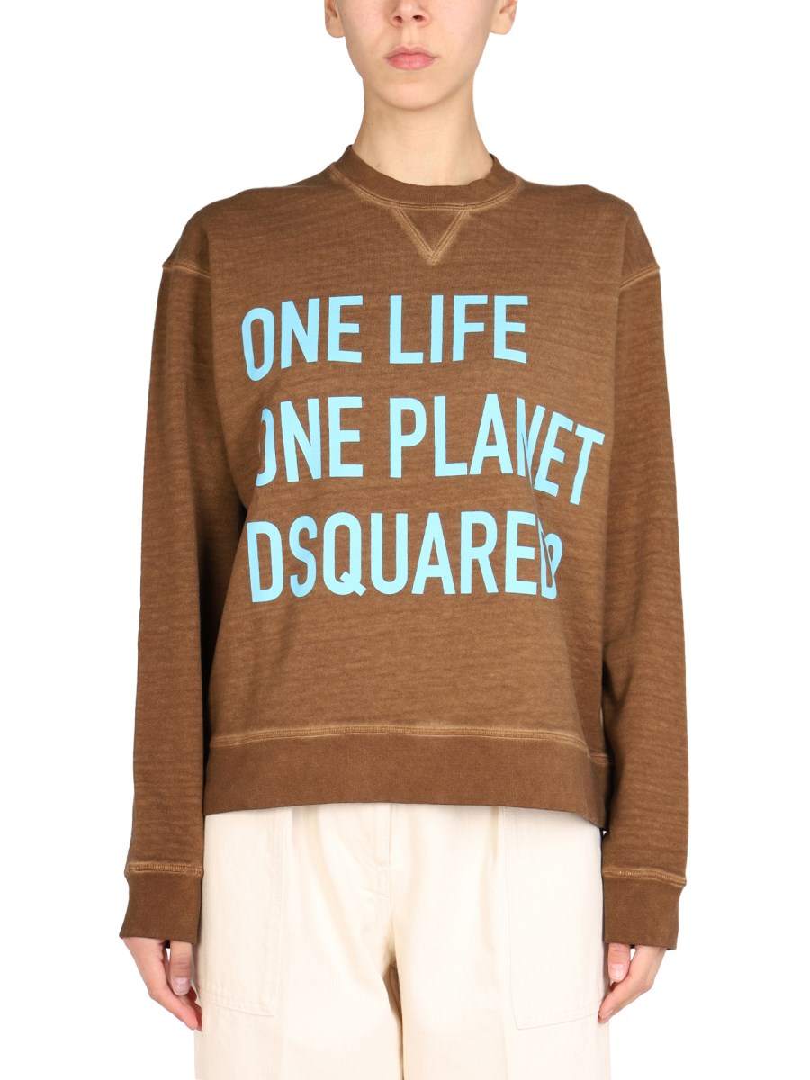 DSQUARED    ONE LIFE COTTON SWEATSHIRT