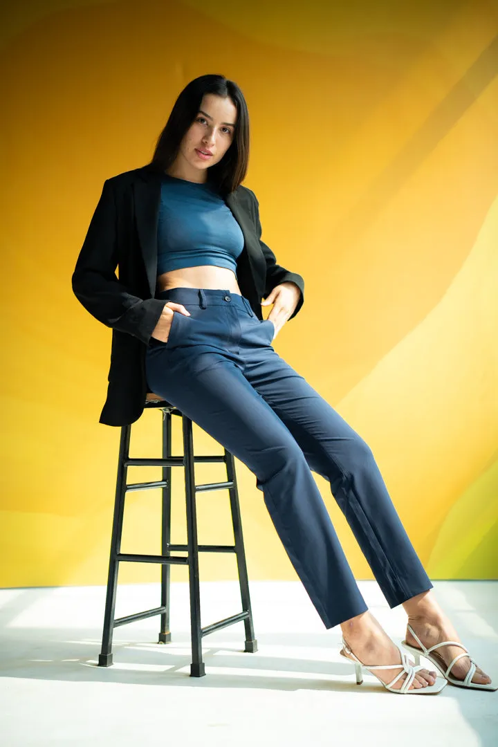 Eco Navy Stretch Pants - Women