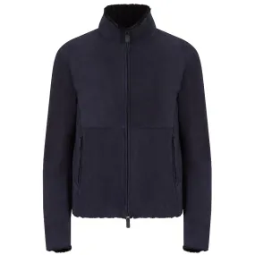 Emporio Armani - Suede Lambskin Sheepskin Blouson Jacket in Navy