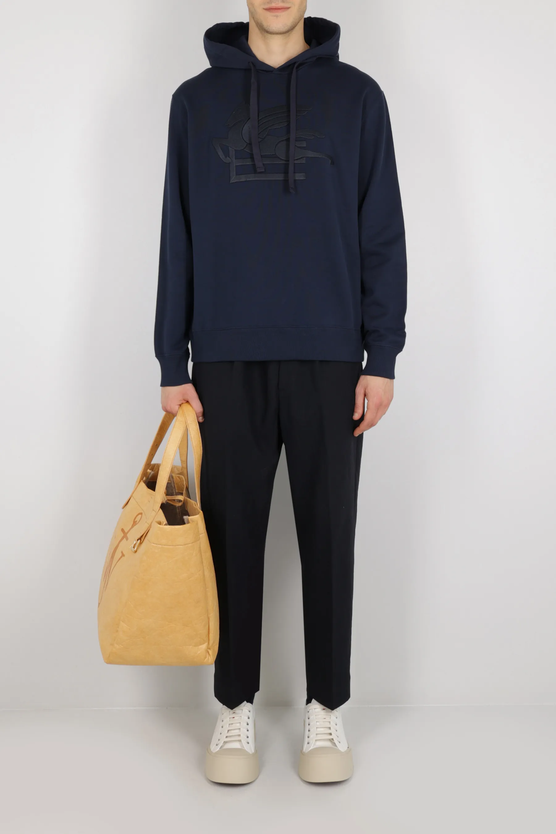 ETRO  |Long Sleeves Plain Logo Luxury Hoodies