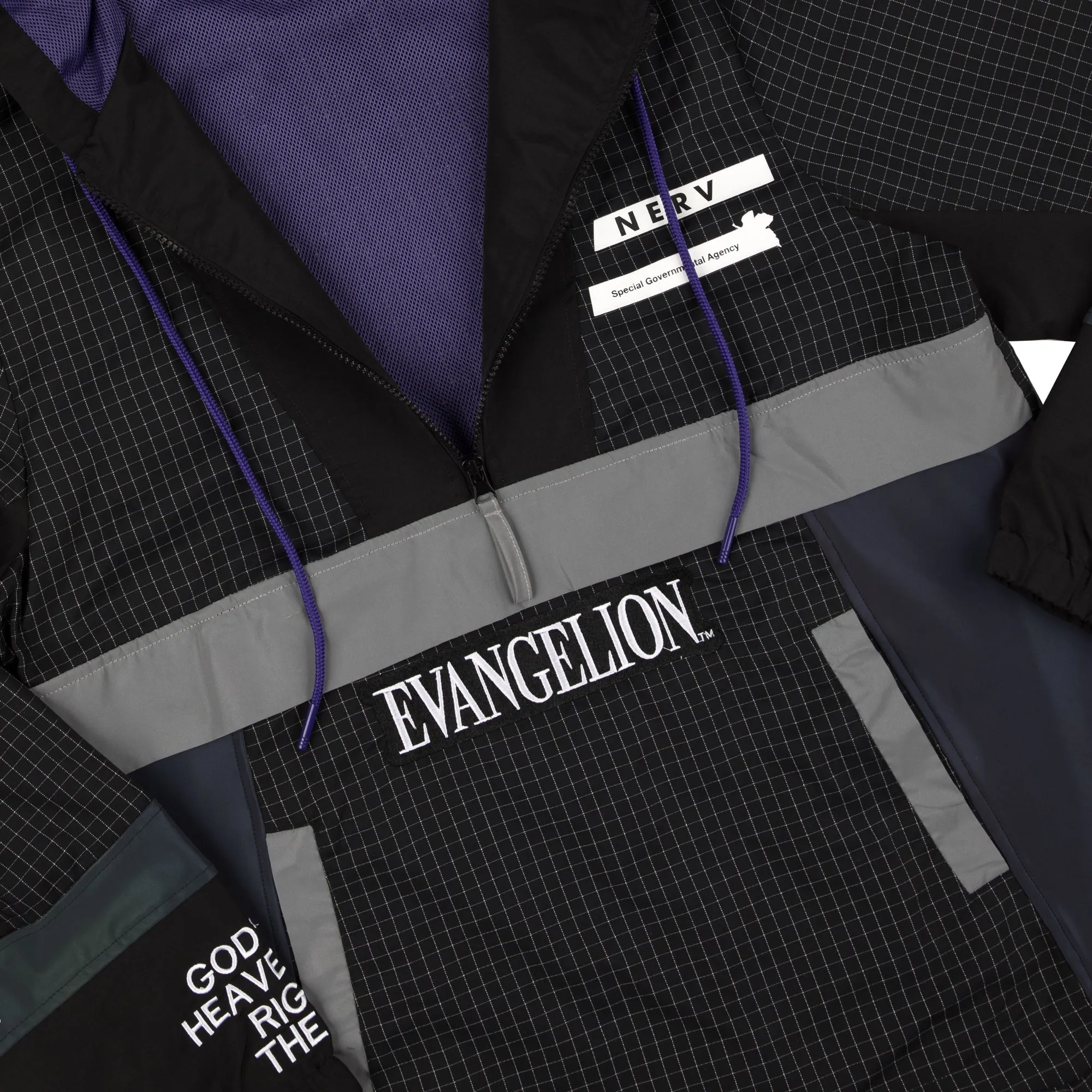 Eva Unit-01 Iridescent Reflective Black Anorak