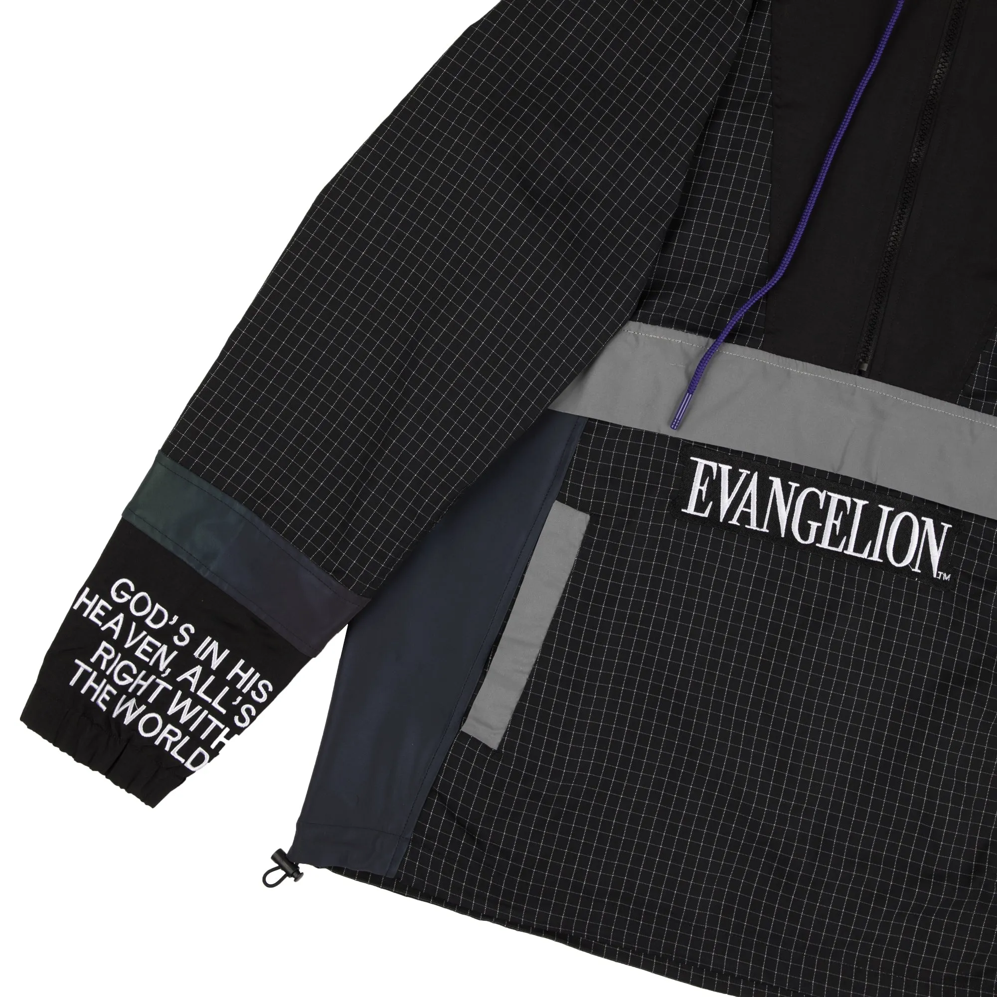 Eva Unit-01 Iridescent Reflective Black Anorak