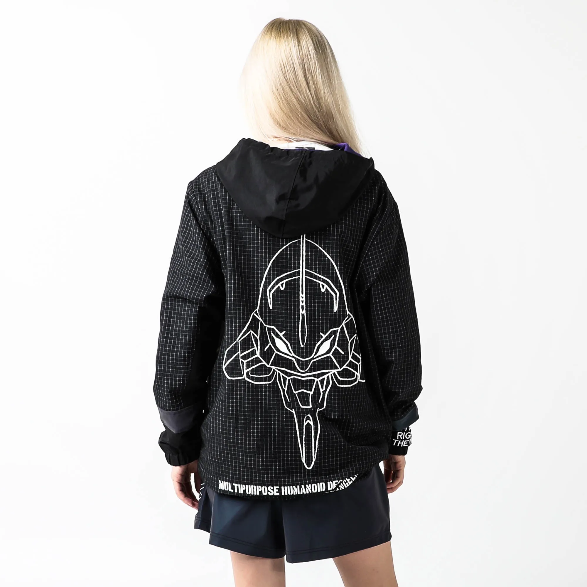 Eva Unit-01 Iridescent Reflective Black Anorak