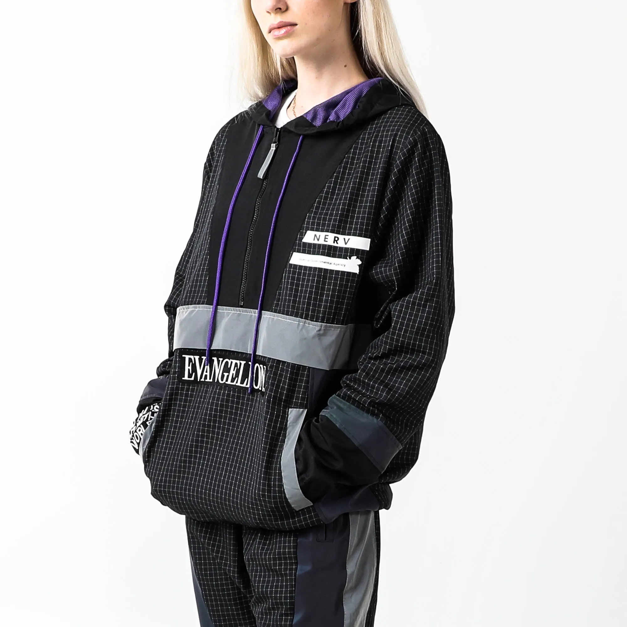 Eva Unit-01 Iridescent Reflective Black Anorak