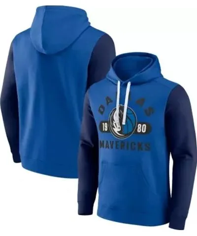 Fanatics Men's NBA Fanatics Blue/Navy Dallas Mavericks Attack Colorblock Pullover Hoodie