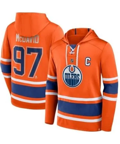 Fanatics Men's NHL Fanatics Connor McDavid Edmonton Oilers Name & Number Lace-Up Pullover Hoodie