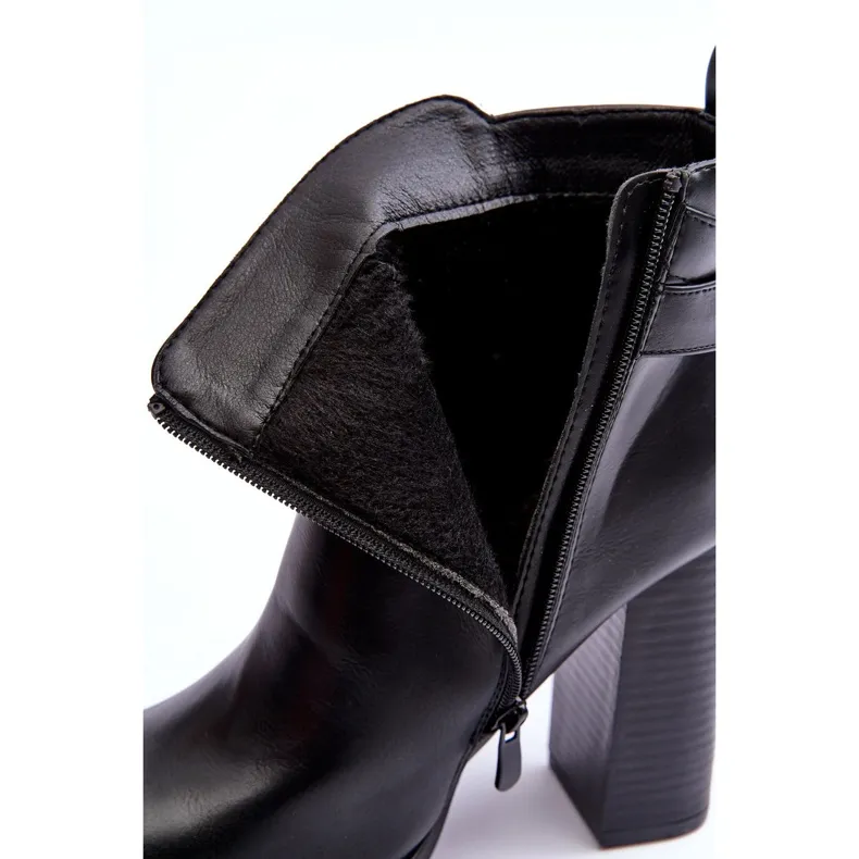 FB2 Leather High Heel Boots Black Liani