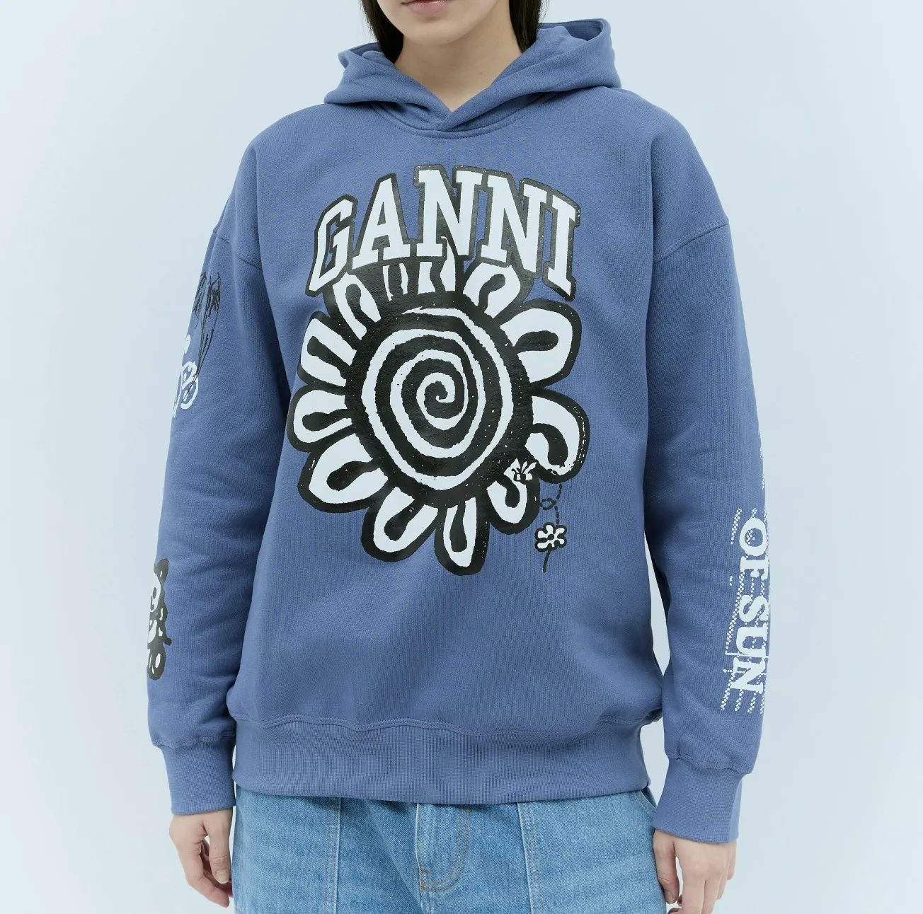 Ganni  |Unisex Street Style Cotton Logo Hoodies & Sweatshirts