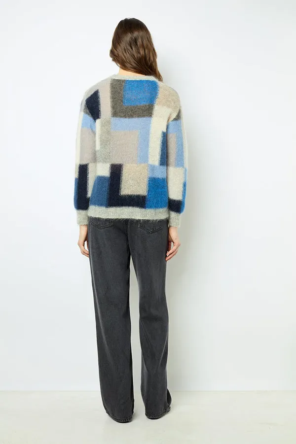 Gerard Darel JANYCE MOHAIR COLOR BLOCK SWEATER