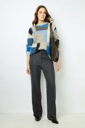 Gerard Darel JANYCE MOHAIR COLOR BLOCK SWEATER