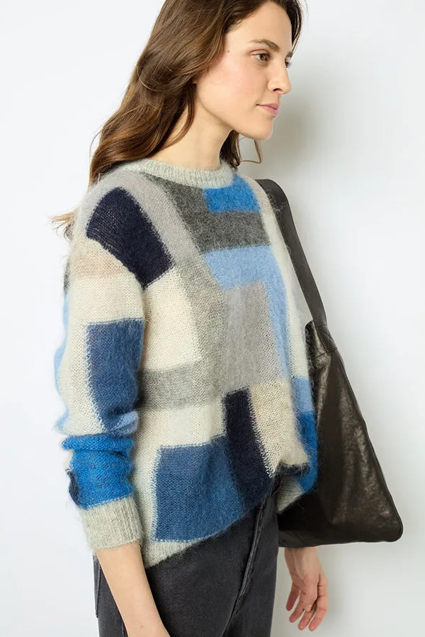 Gerard Darel JANYCE MOHAIR COLOR BLOCK SWEATER