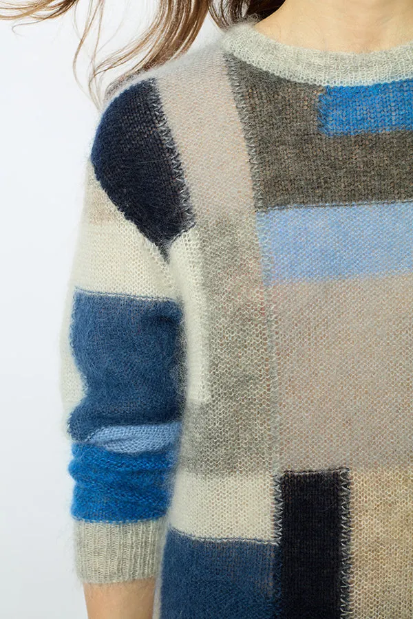 Gerard Darel JANYCE MOHAIR COLOR BLOCK SWEATER