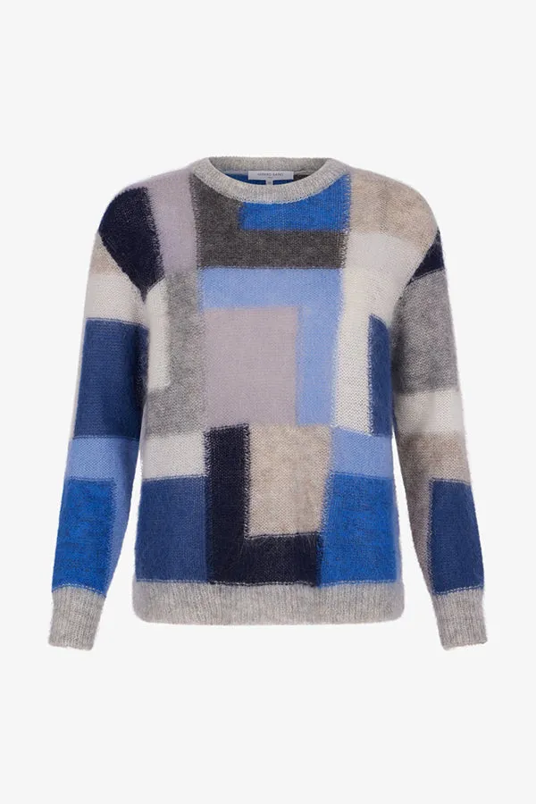 Gerard Darel JANYCE MOHAIR COLOR BLOCK SWEATER