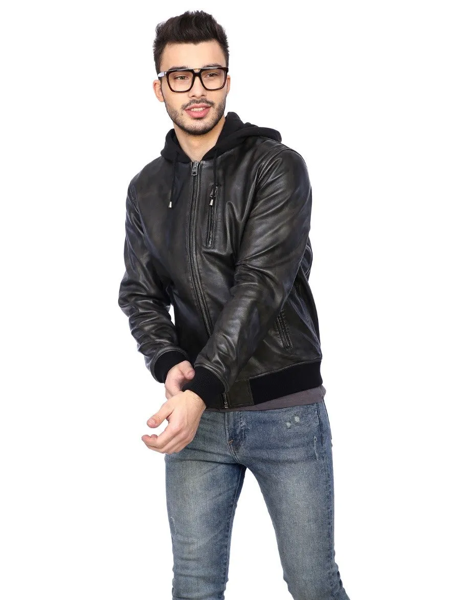 Gerard Men's Lambskin Hooded Jacket