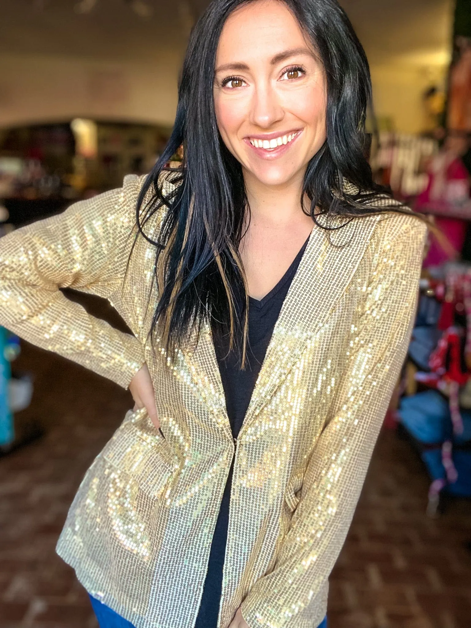 Gia Gold Sequin Blazer