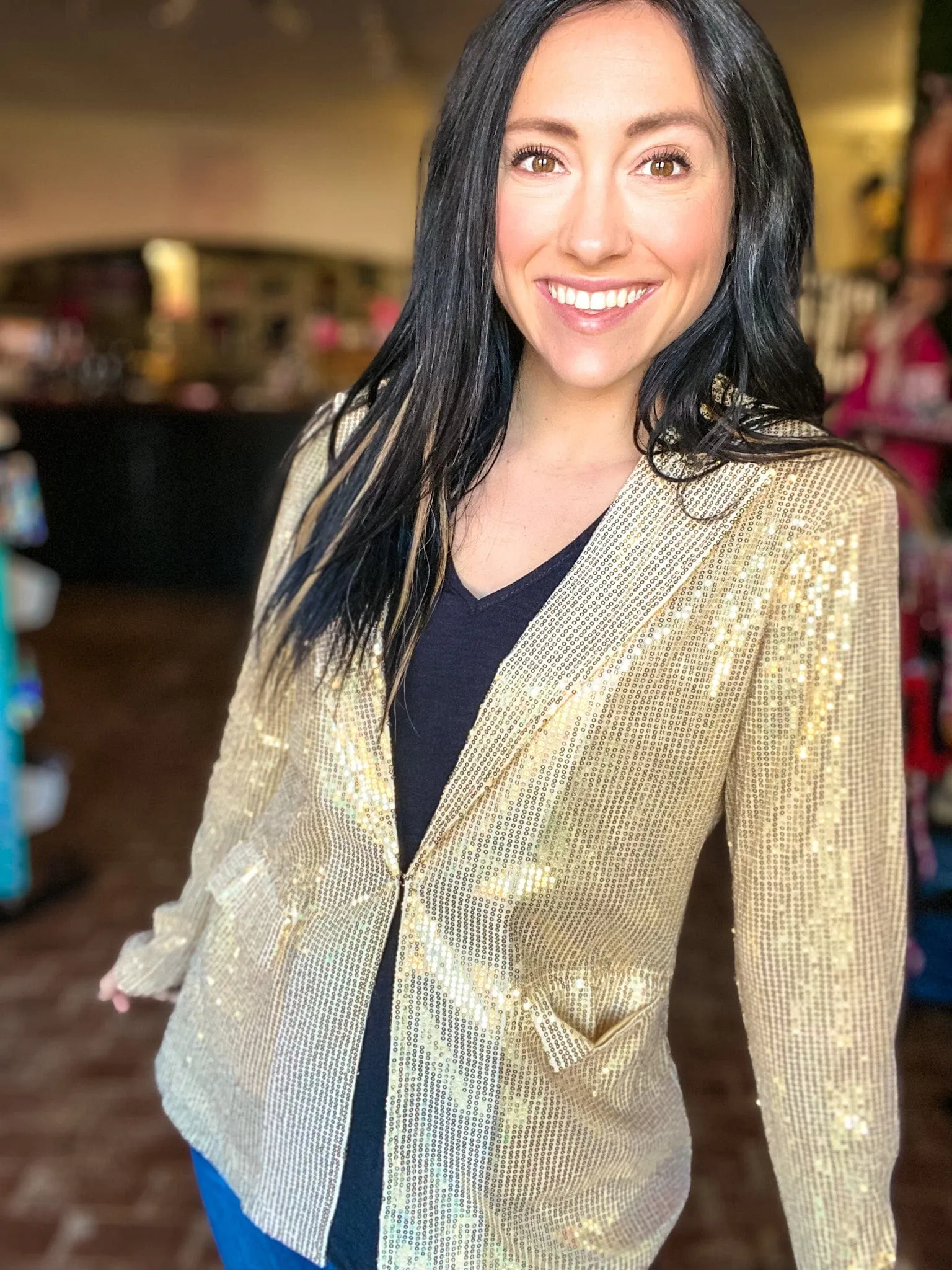 Gia Gold Sequin Blazer