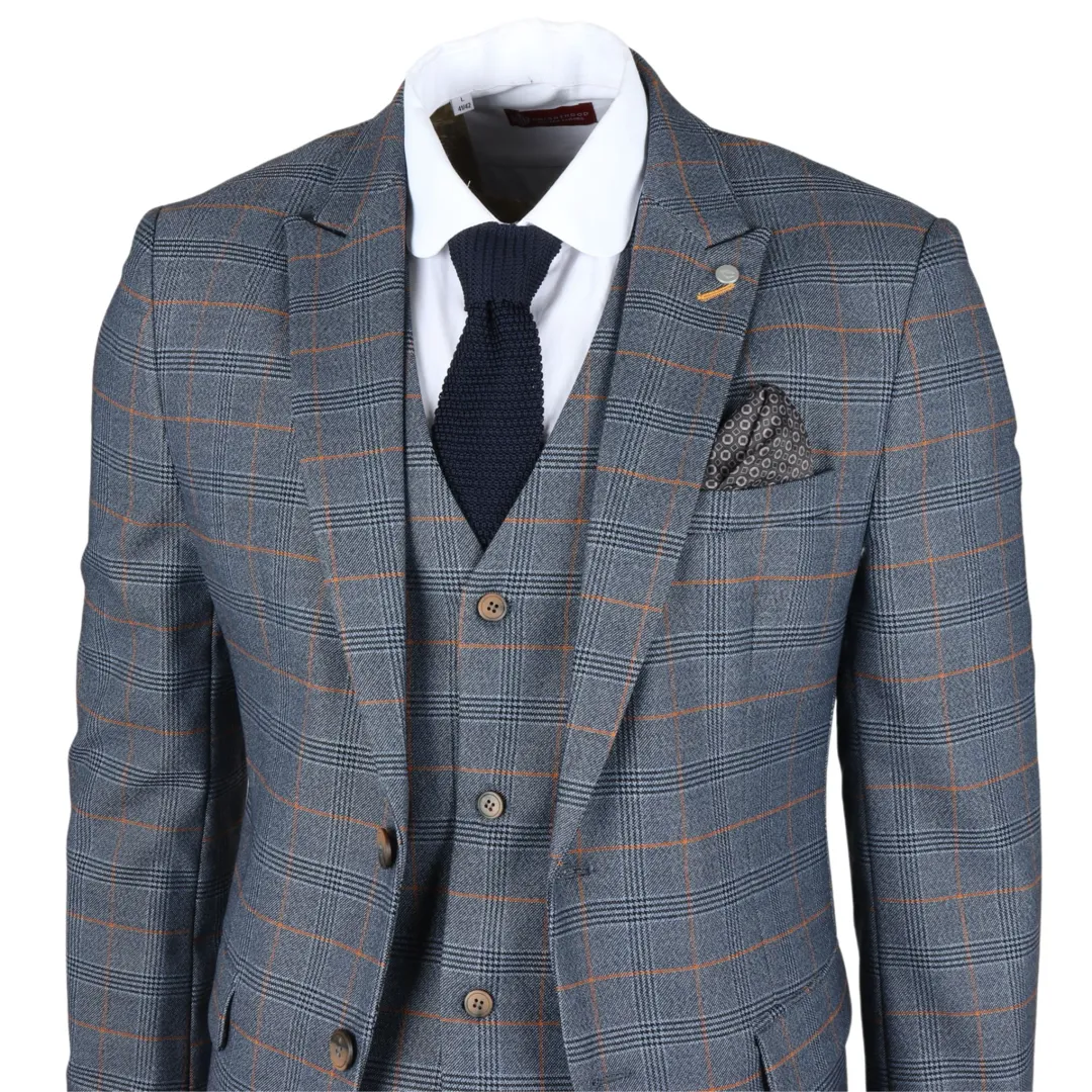 Gisborne - Men's Navy Checked Blazer