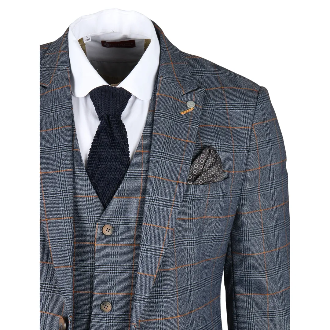 Gisborne - Men's Navy Checked Blazer