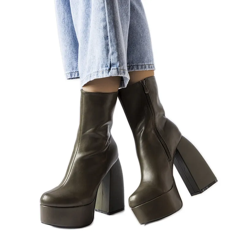 Green high heel boots from Baratti