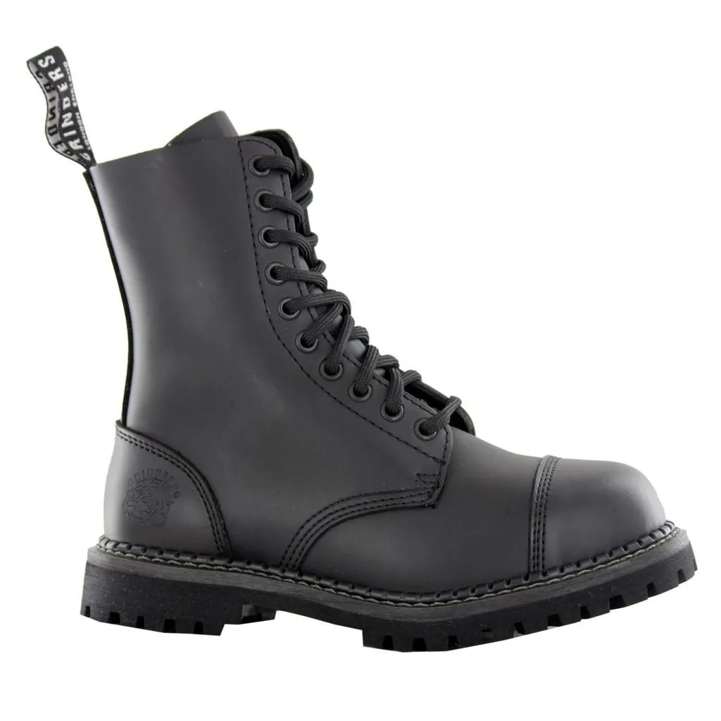 Grinders Unisex Stag CS Leather Black Boots - UK 11