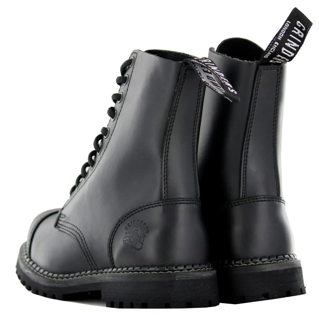 Grinders Unisex Stag CS Leather Black Boots - UK 5