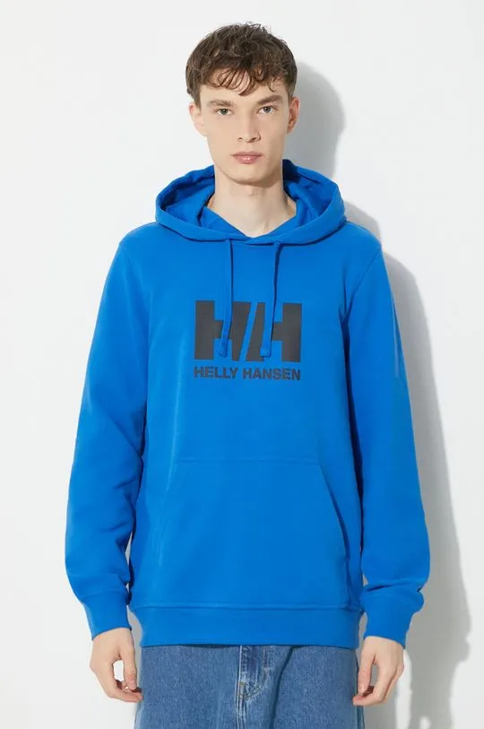 Helly Hansen cotton sweatshirt men's blue color