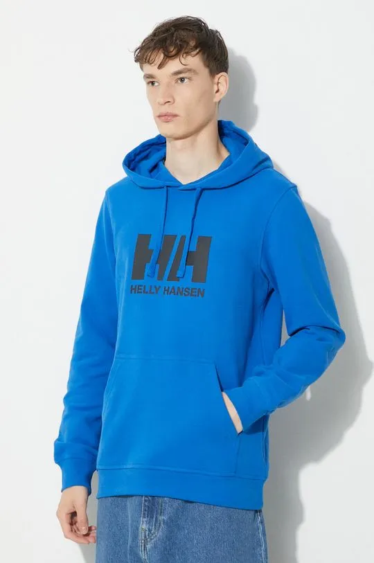 Helly Hansen cotton sweatshirt men's blue color