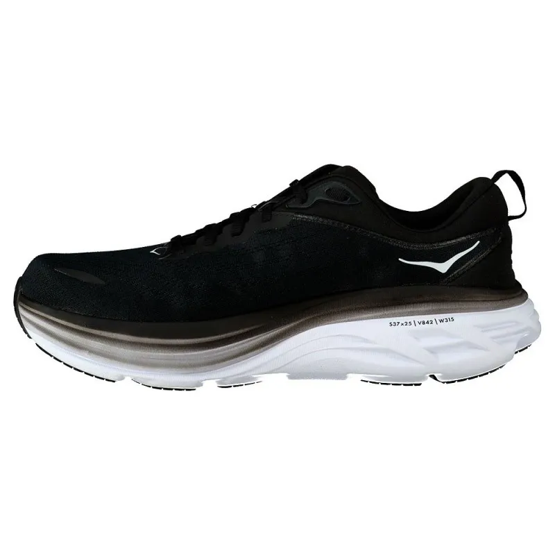 HOKA BONDI 8 WIDE BLACK/WHITE FOR MEN'S