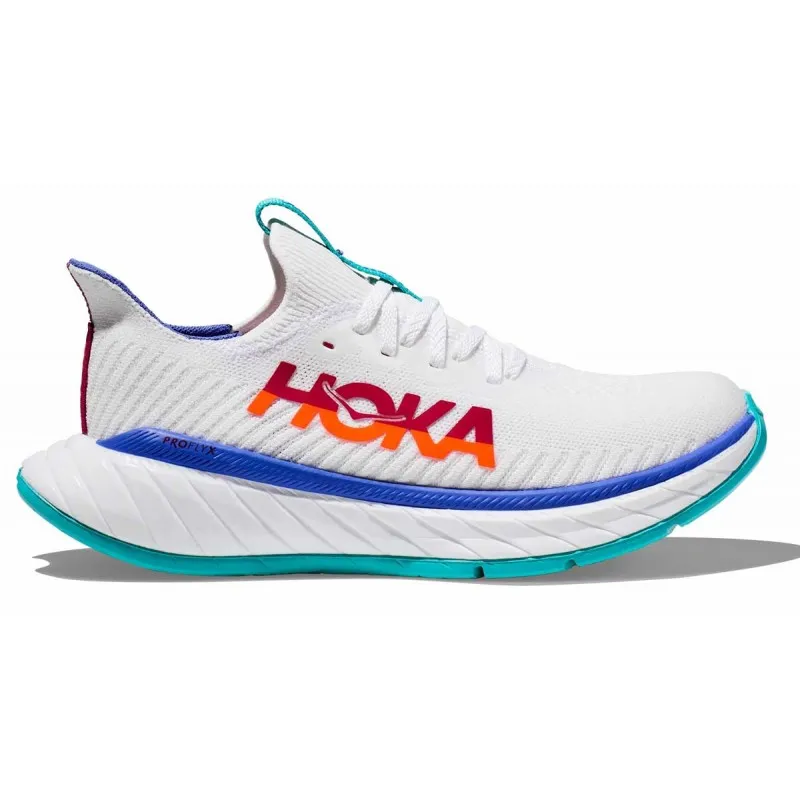 HOKA CARBON X 3 WHITE/FLAME FOR MEN'S