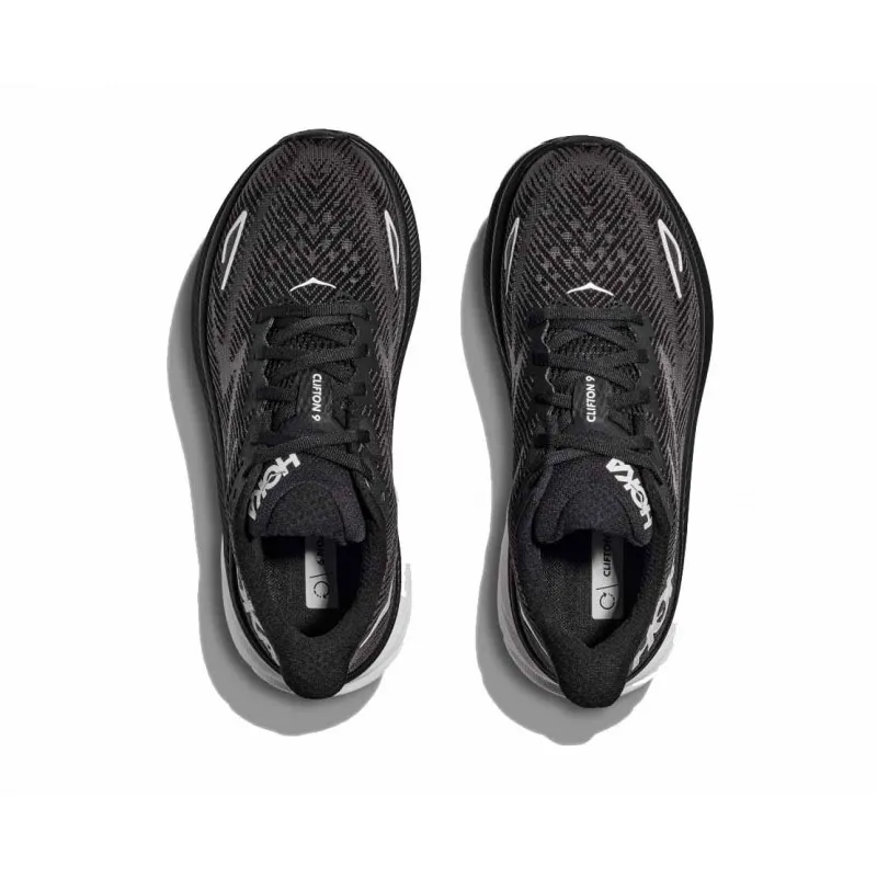 HOKA CLIFTON 9 BLACK/WHITE FOR MEN'S