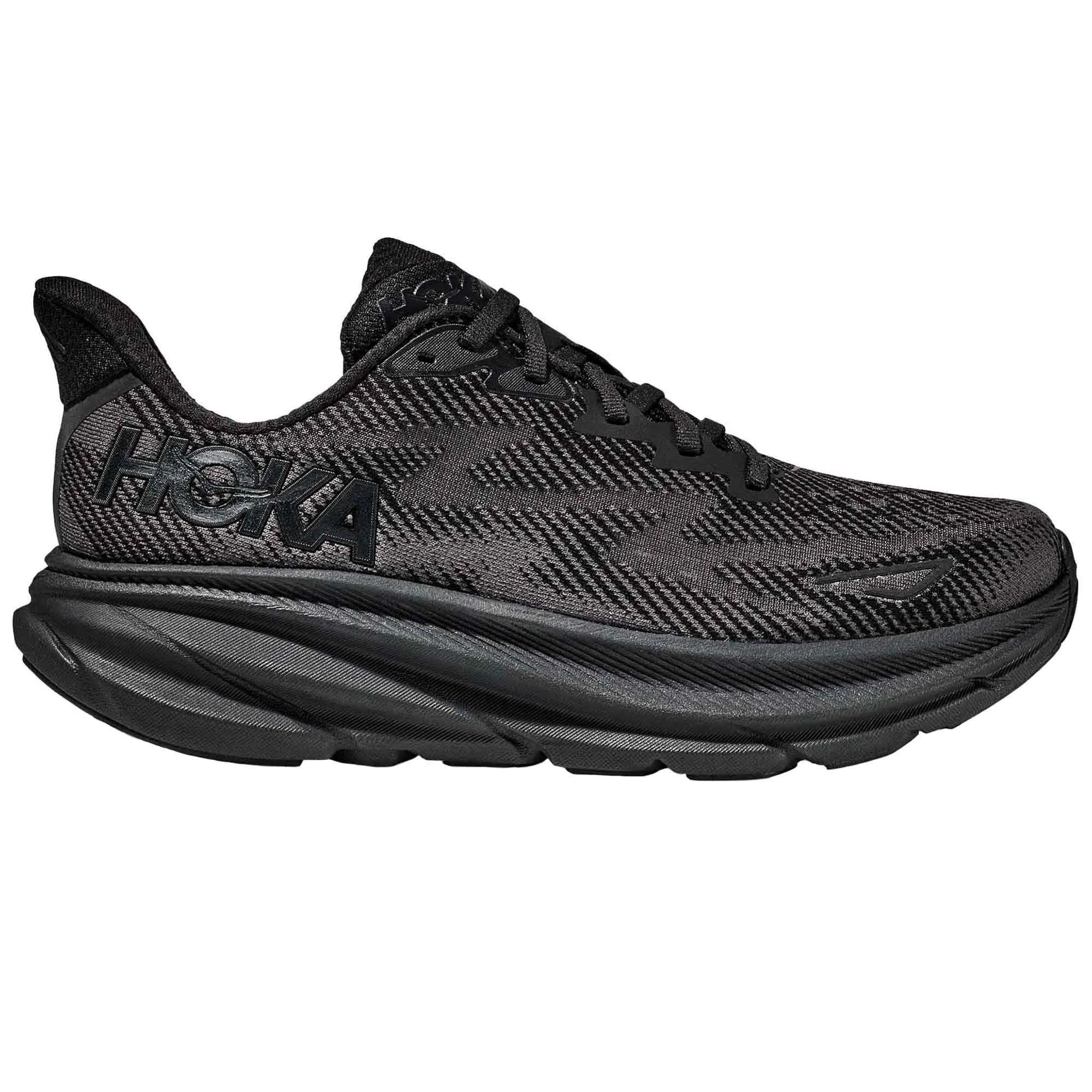 Hoka  Clifton 9 Mens Running Shoes Black/Black