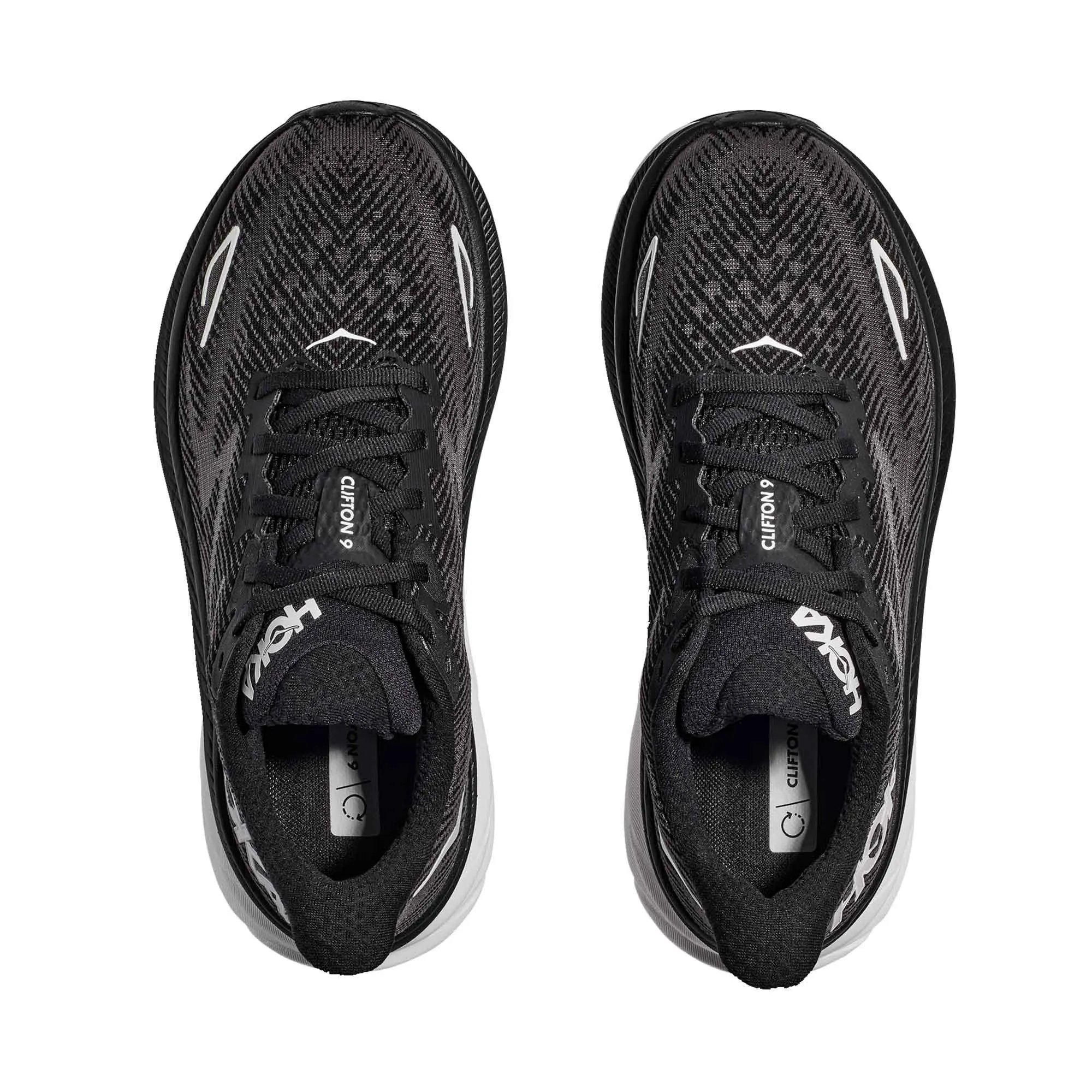 Hoka  Clifton 9 Mens Running Shoes Black/White