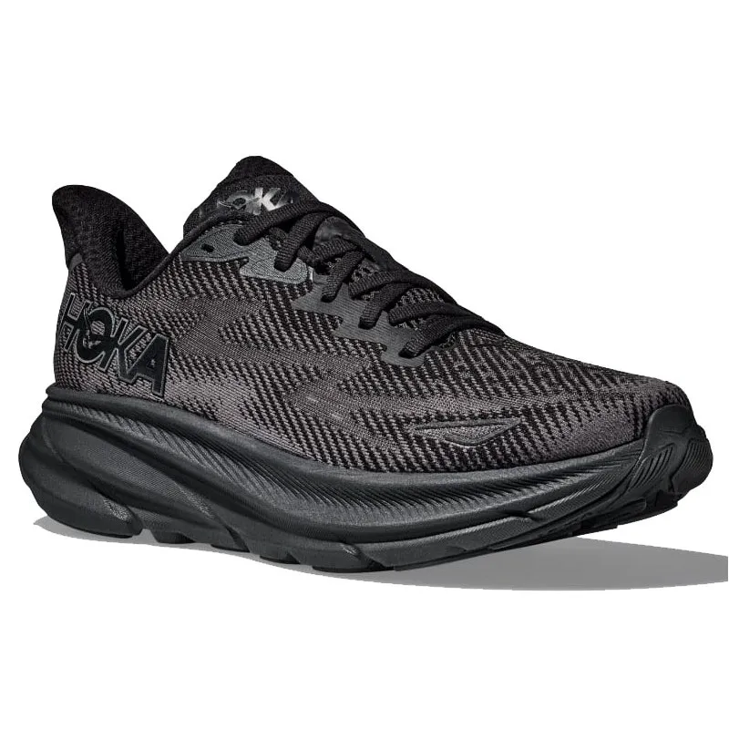 HOKA CLIFTON 9 WIDE BLACK/BLACK FOR MEN'S