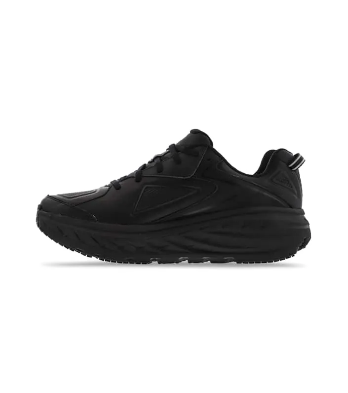 hoka one one bondi leather (2e) mens black