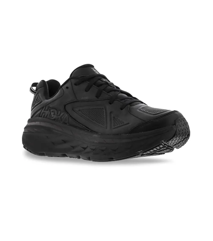 hoka one one bondi leather (2e) mens black