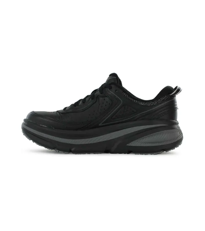 hoka one one bondi leather womens black grey