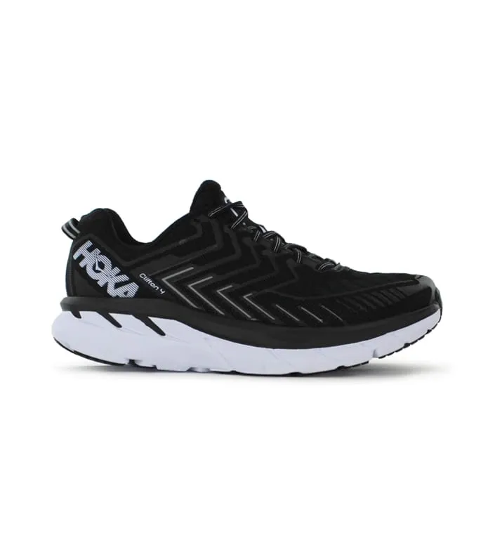 hoka one one clifton 4 mens black white