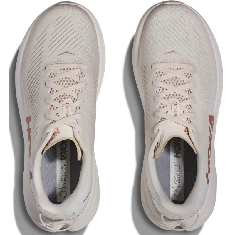 HOKA RINCON 3 EGGNOG/ROSE GOLD FOR WOMEN'S