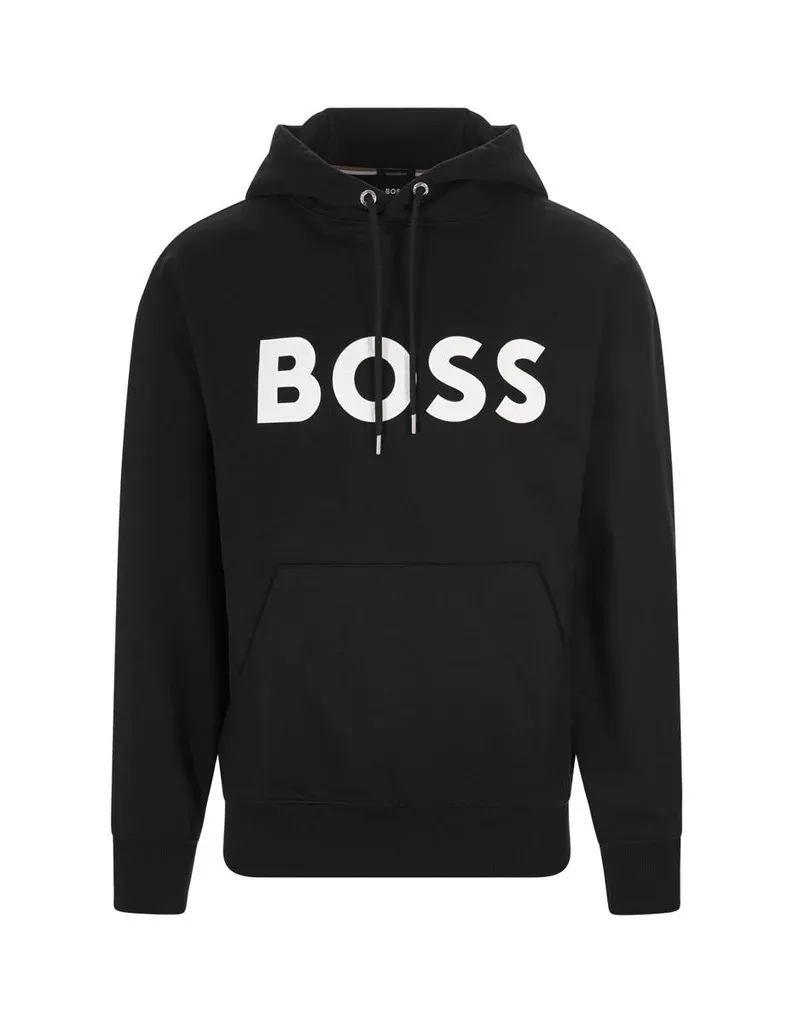 Hugo Boss  |Long Sleeves Plain Cotton Logo Hoodies