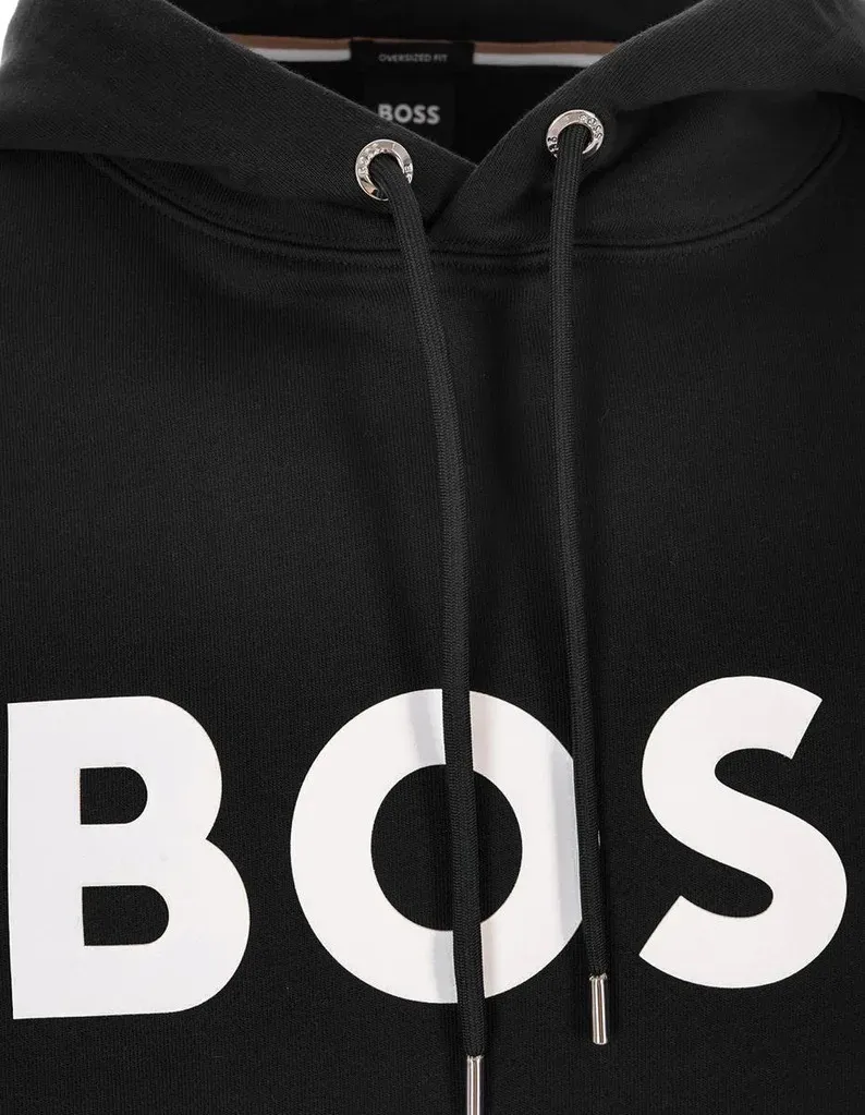 Hugo Boss  |Long Sleeves Plain Cotton Logo Hoodies