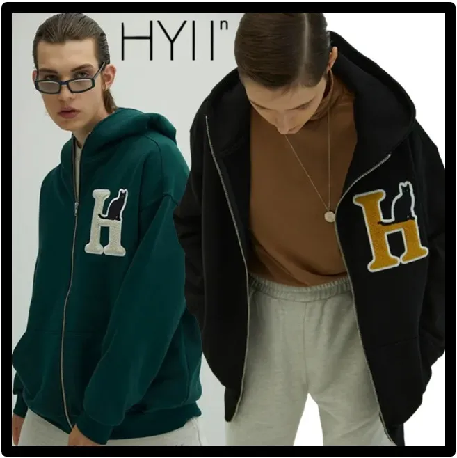 HYII  |Unisex Street Style Logo Hoodies & Sweatshirts