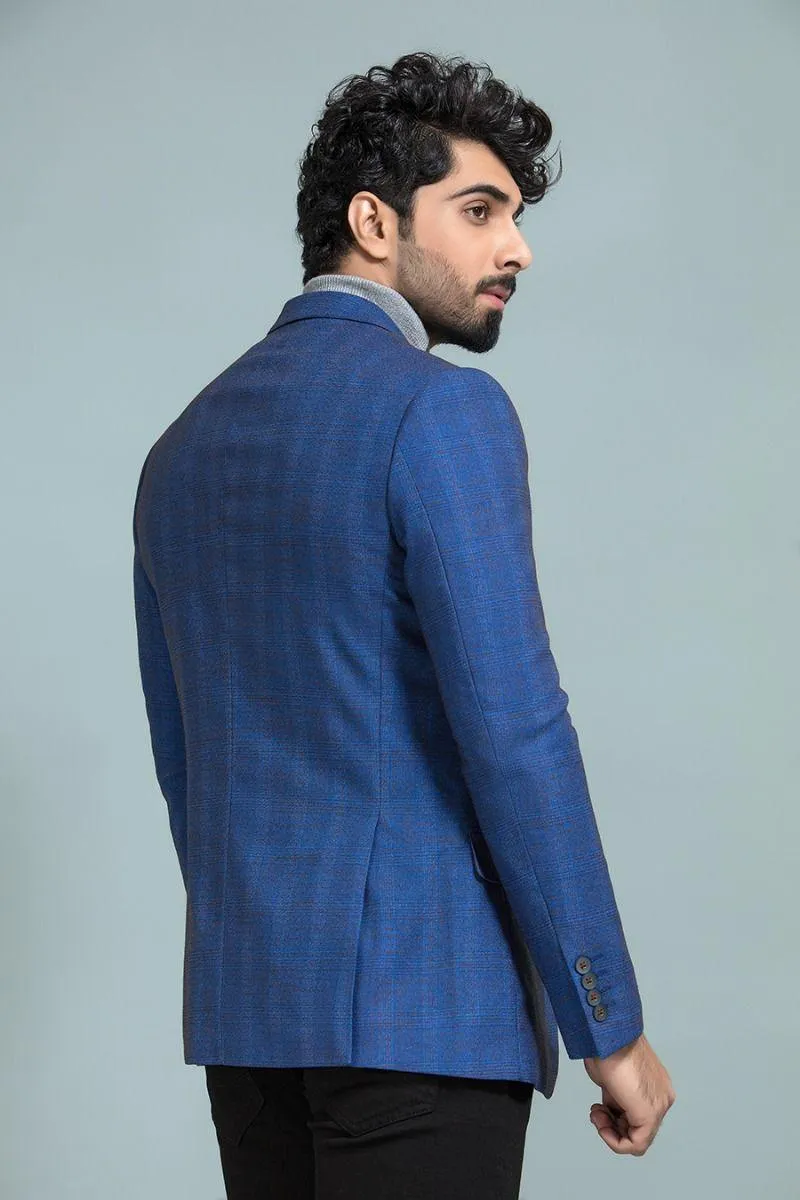 Infused Blue Checked Blazer