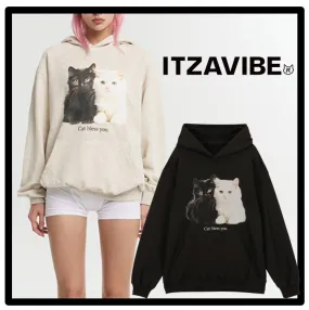 ITZAVIBE  |Unisex Street Style Logo Hoodies & Sweatshirts