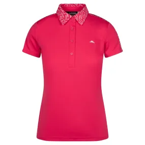 J Lindeberg Cara Ladies Golf Polo Shirt Azalea Outline Bridge