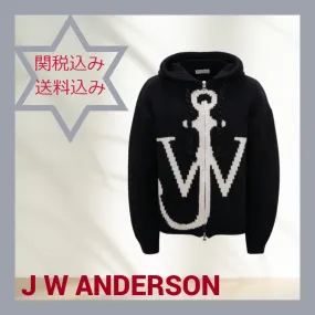 J W ANDERSON  |Unisex Long Sleeves Logo Designers Hoodies