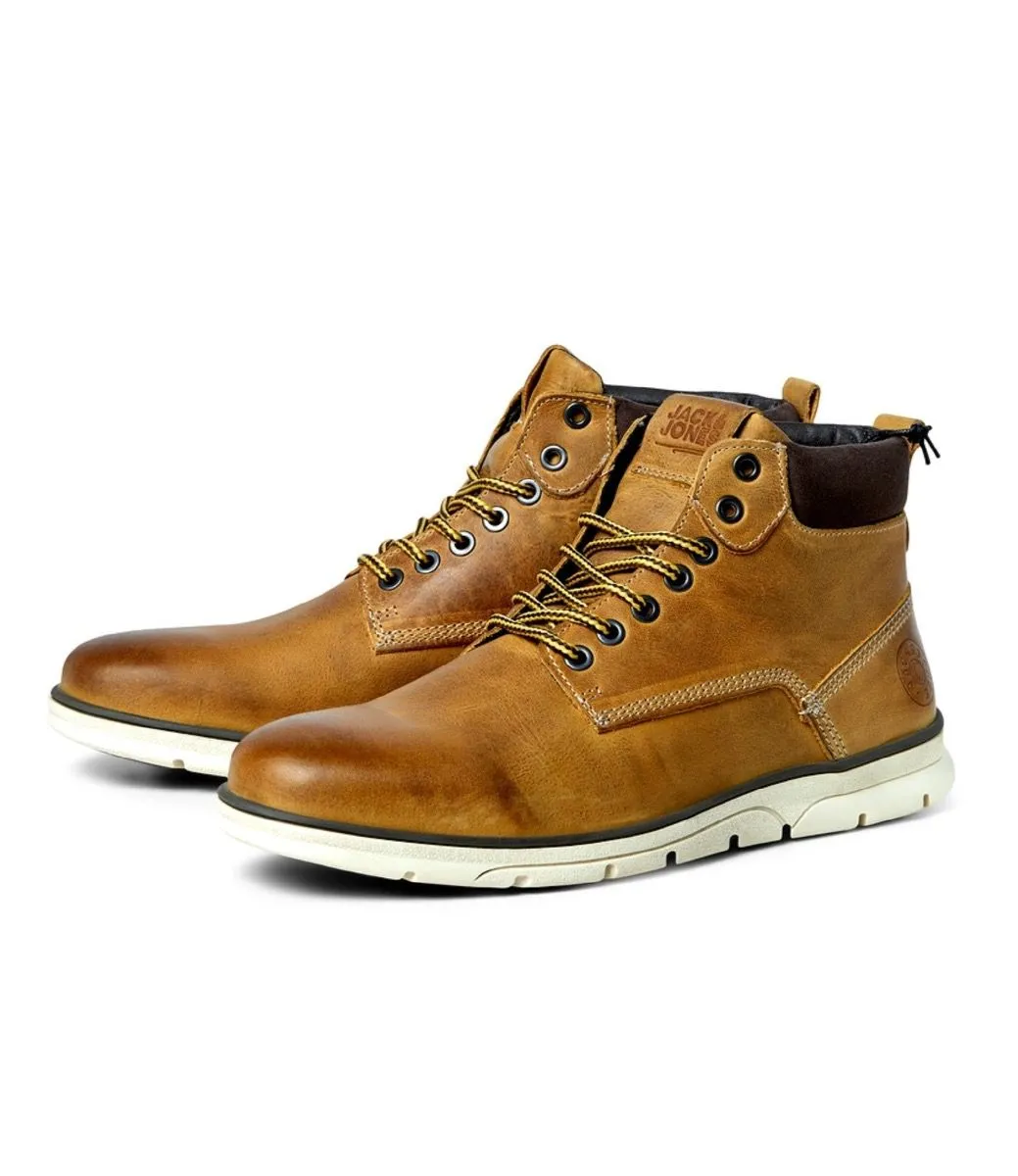 Jack & Jones Tubar Leather Boots Honey