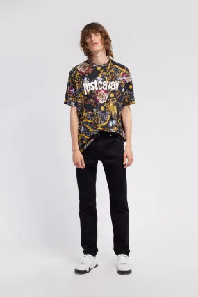 Just Cavalli 75Oah6R3 Js236 R Print Iconic Shirt Black